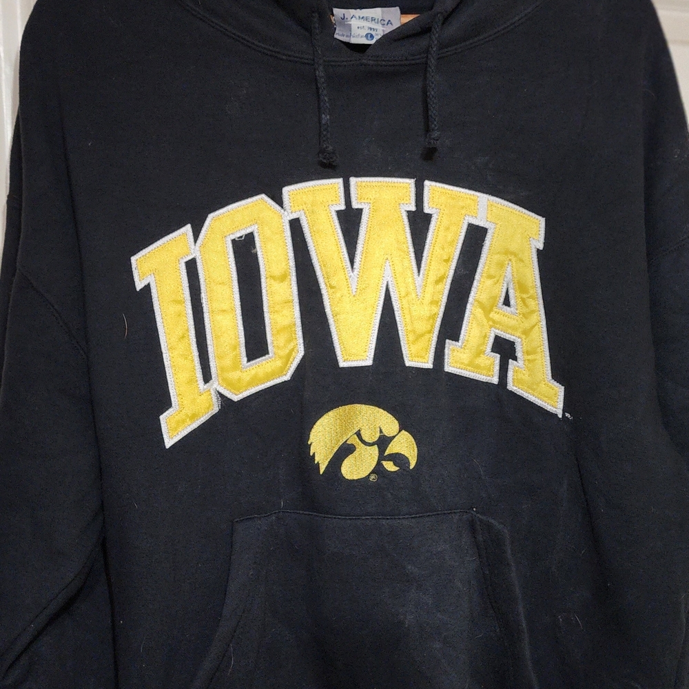 Iowa Hawkeyes Hoodie Size L Black J‎ America NCAA Pullover